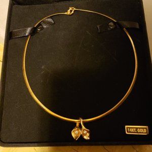 14 kt gold Herringbone Chain Necklace